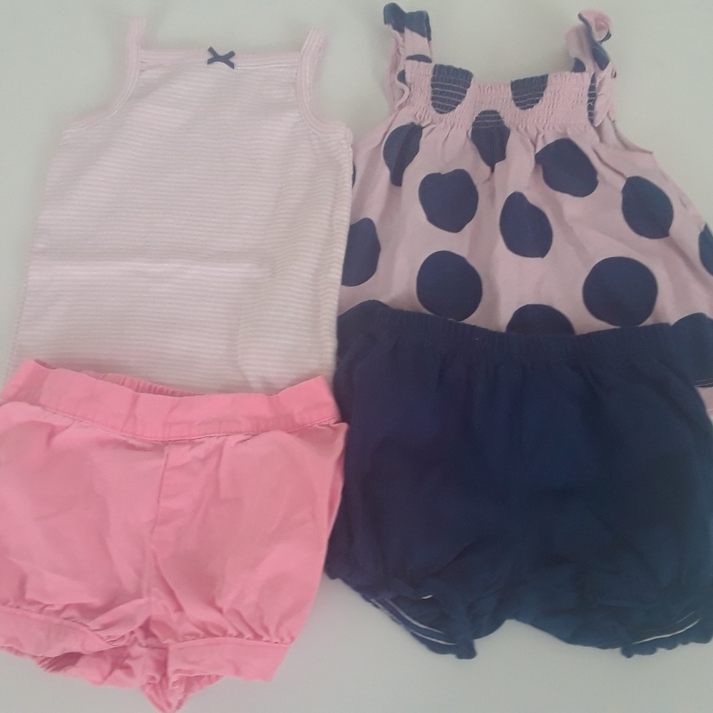 Carter's Summer Shorts Set with Shirt & Onesie